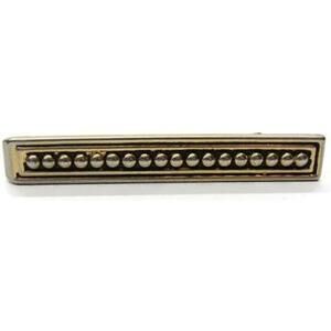 2 1/4" Long Swank Center Ribbed Vintage Tie Bar Clip Gold Tone